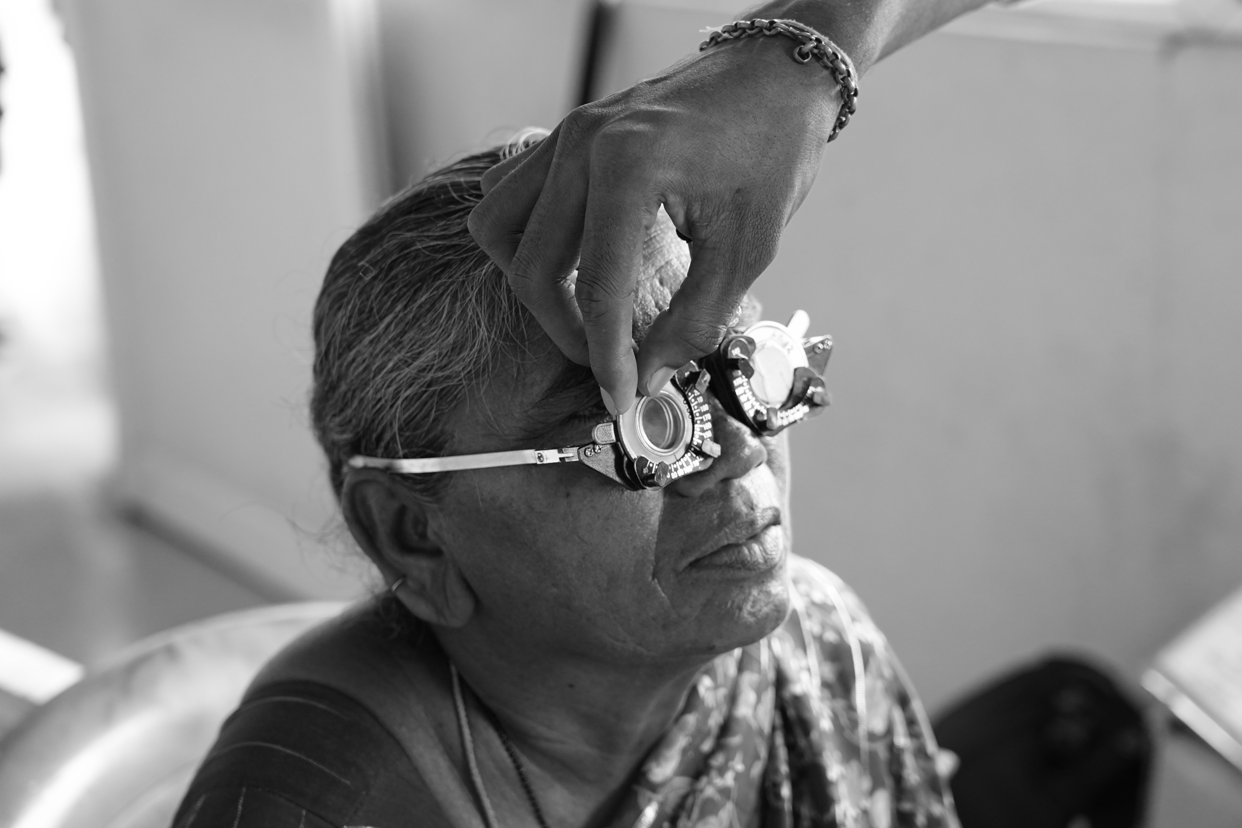 Doctor performing an eye examination